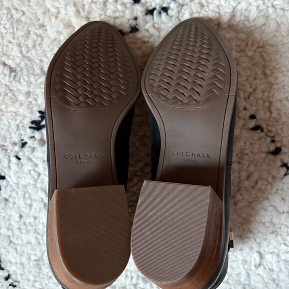 Cole Haan women's size 7.5B black leather Maci booties goth whimsigoth minimal - Picture 7 of 9